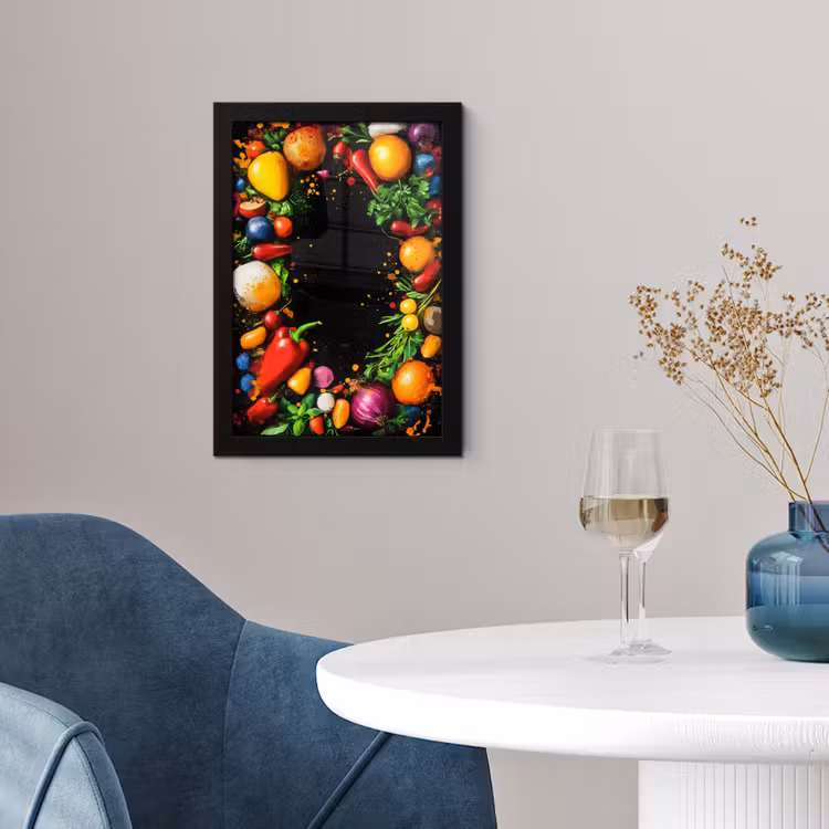 Groente - Graffiti - Kleurrijk - Koken - Abstract fotolijst zwart zonder passe partout klein -sfeer4