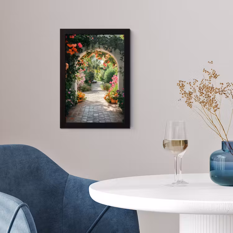 Doorkijk - Bloemen - Natuur - Bloementuin fotolijst zwart zonder passe partout klein -sfeer4