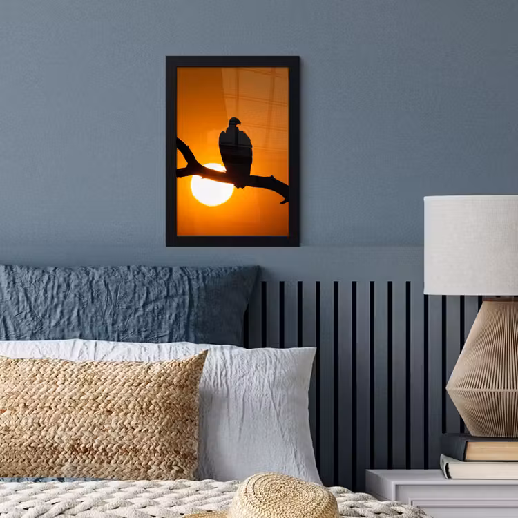 Gier - Tak - Zon - Oranje fotolijst zwart zonder passe partout klein -sfeer3