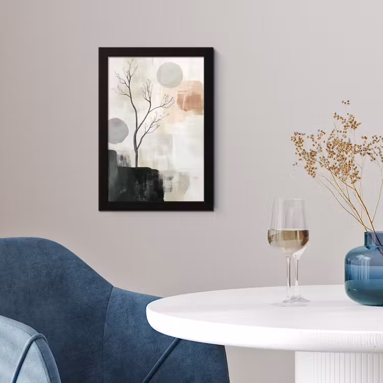 Wabi sabi - Beige - Plant fotolijst zwart zonder passe partout klein -sfeer4