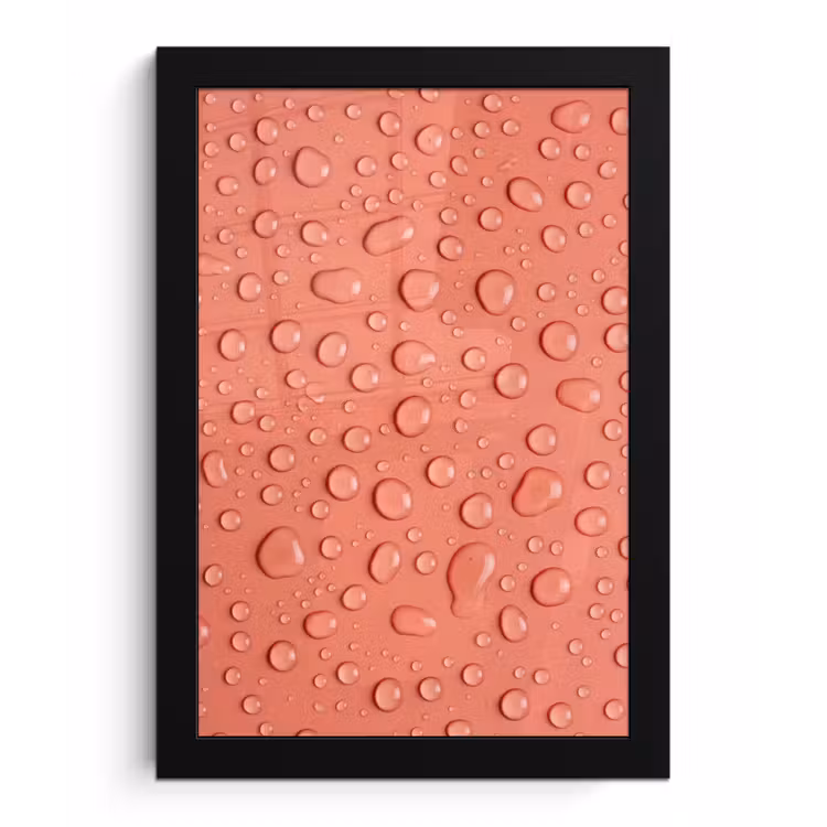 Water - Druppels - Roze fotolijst zwart zonder passe partout klein -3d