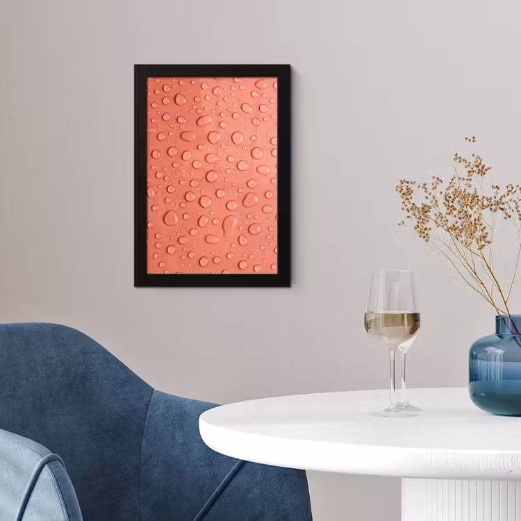 Water - Druppels - Roze fotolijst zwart zonder passe partout klein -sfeer4