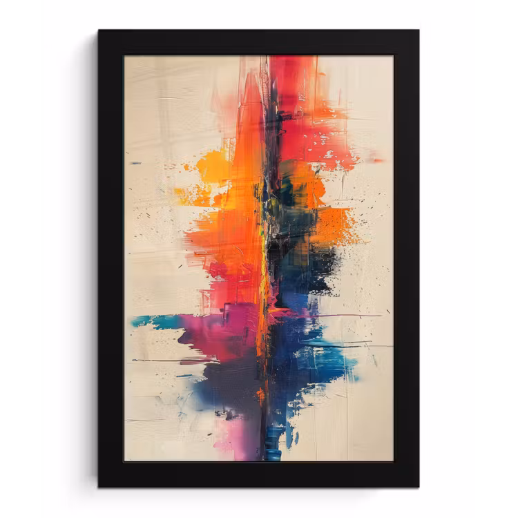 Watercolor - Kunst - Modern fotolijst zwart zonder passe partout klein -3d