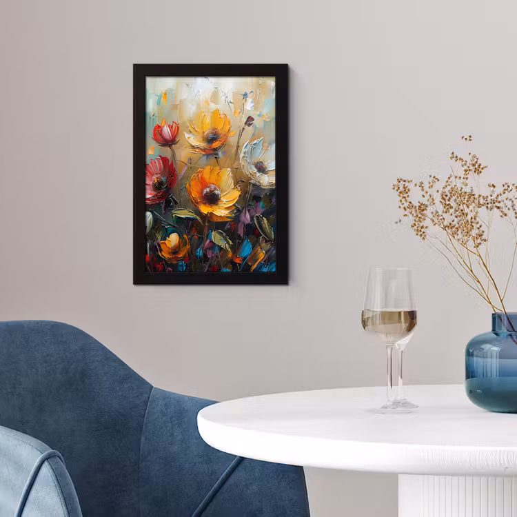 Watercolor - Bloemen - Kunst - Modern fotolijst zwart zonder passe partout klein -sfeer4