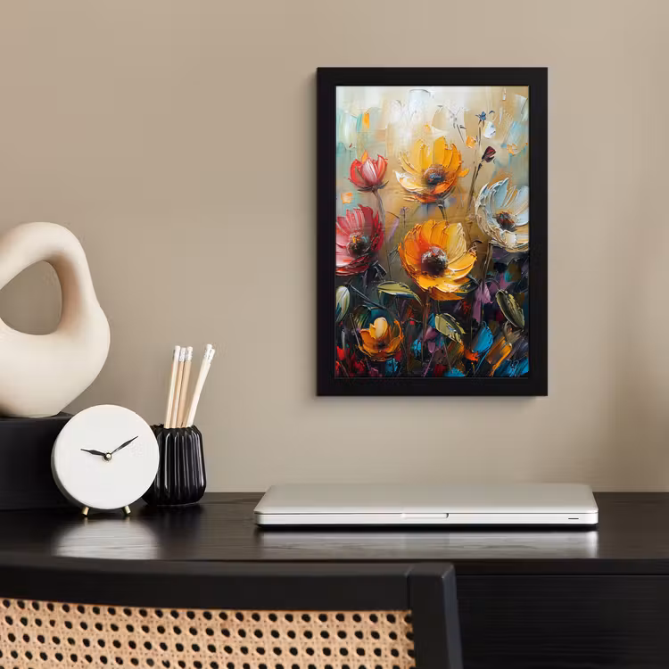 Watercolor - Bloemen - Kunst - Modern fotolijst zwart zonder passe partout klein -sfeer1