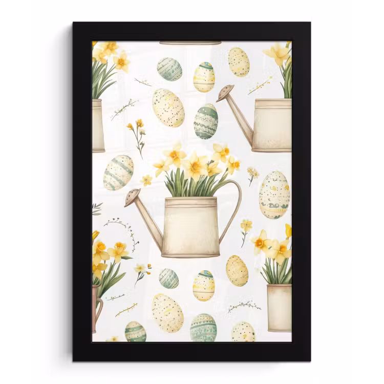 Gieter - Bloemen - Eieren fotolijst zwart zonder passe partout klein -3d