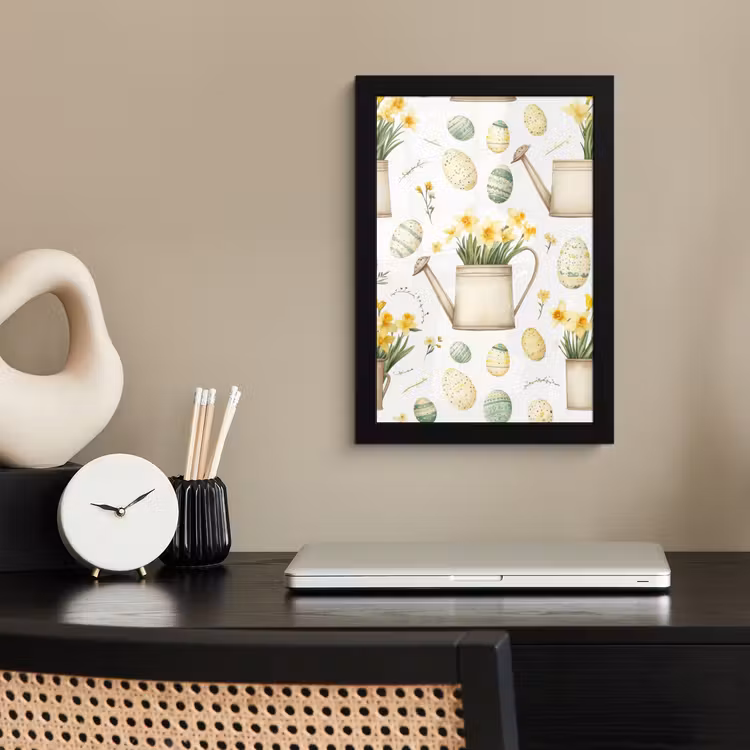 Gieter - Bloemen - Eieren fotolijst zwart zonder passe partout klein -sfeer1
