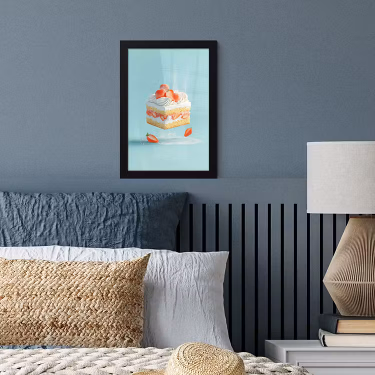 Slagroom - Taart - Blauw - Eten fotolijst zwart zonder passe partout klein -sfeer3