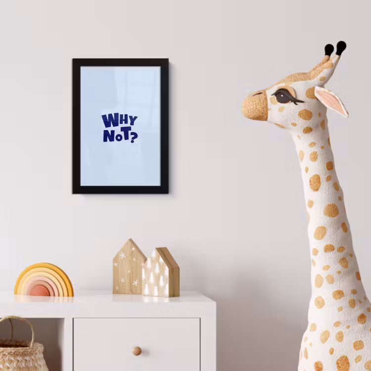 Why not - Blauw - Licht blauw - Quote fotolijst zwart zonder passe partout klein -usfeer4_kinderkamer