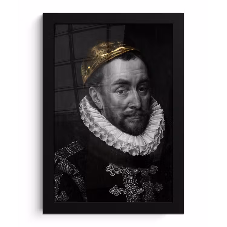 Willem van Oranje - Adriaen Thomasz - Goud fotolijst zwart zonder passe partout klein -3d