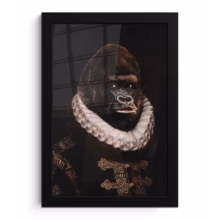 Willem van Oranje - Adriaen Thomasz - Aap fotolijst zwart zonder passe partout klein -3d