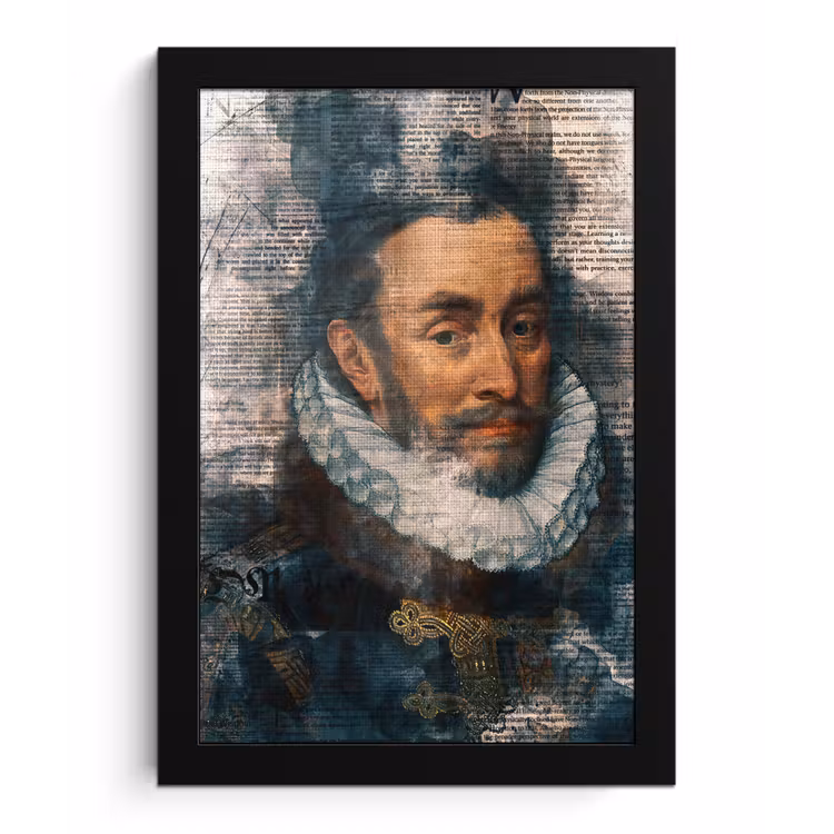 Willem van Oranje - Adriaen Thomasz - Krant fotolijst zwart zonder passe partout klein -3d