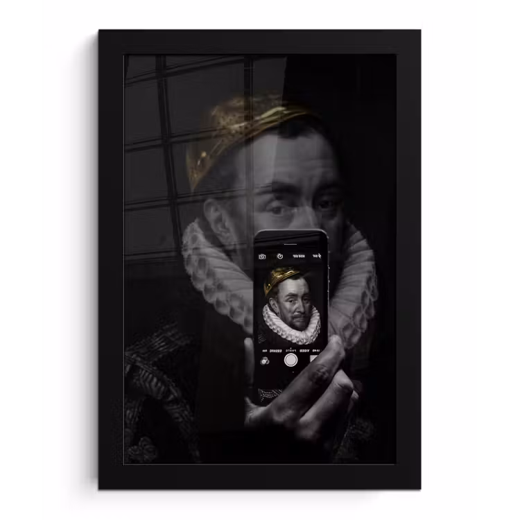 Willem van Oranje - Adriaen Thomasz - Smartphone fotolijst zwart zonder passe partout klein -3d