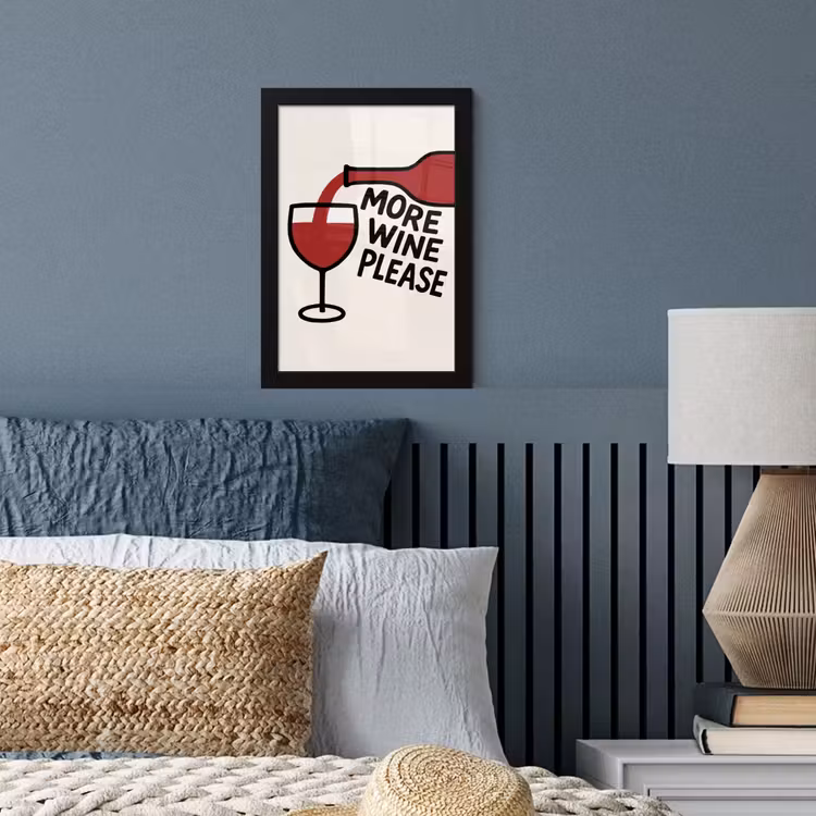 Wijnfles - Quote - Rood - Glas fotolijst zwart zonder passe partout klein -sfeer3
