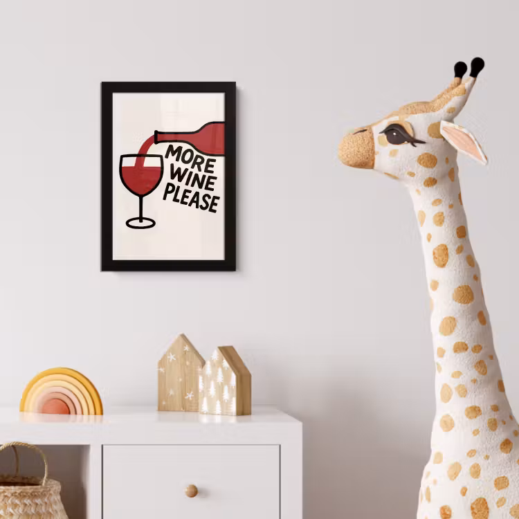 Wijnfles - Quote - Rood - Glas fotolijst zwart zonder passe partout klein -usfeer4_kinderkamer