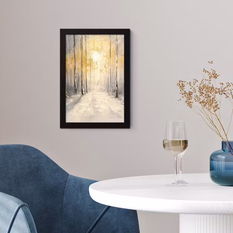 Winter - Abstract - Sneeuw - Natuur - Zon fotolijst zwart zonder passe partout klein -sfeer4