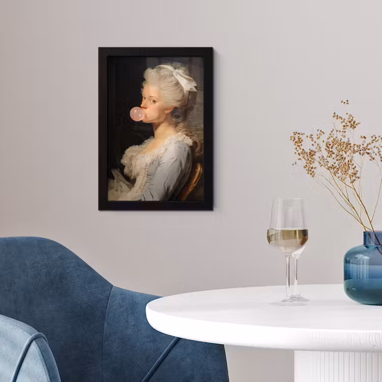 Vrouw - Barokjurk - Kauwgom fotolijst zwart zonder passe partout klein -sfeer4