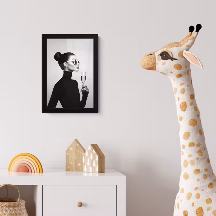 Vrouw - Champagne - Modern fotolijst zwart zonder passe partout klein -usfeer4_kinderkamer