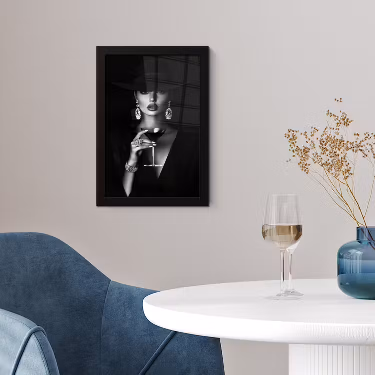 Vrouw - Cocktail - Chic fotolijst zwart zonder passe partout klein -sfeer4