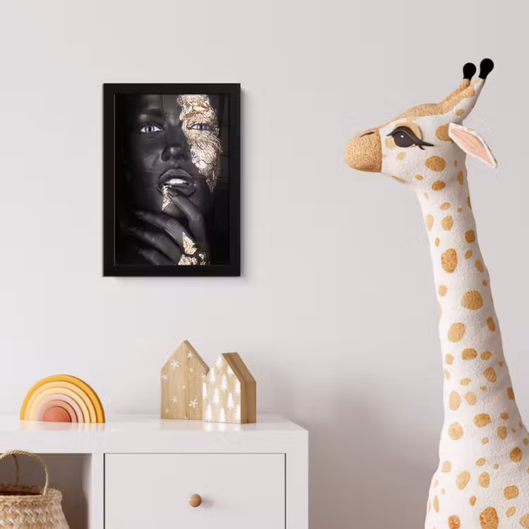 Vrouw - Bladgoud - Zwart - Huid - Luxe fotolijst zwart zonder passe partout klein -usfeer4_kinderkamer