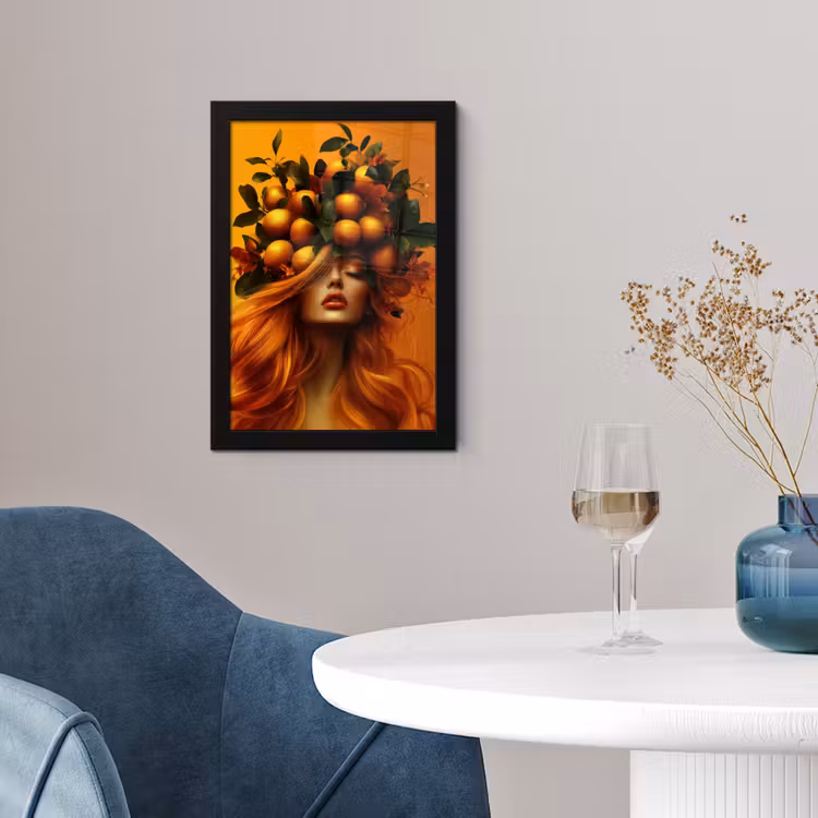 Vrouw - Citroenen - Bloesem - Geel fotolijst zwart zonder passe partout klein -sfeer4