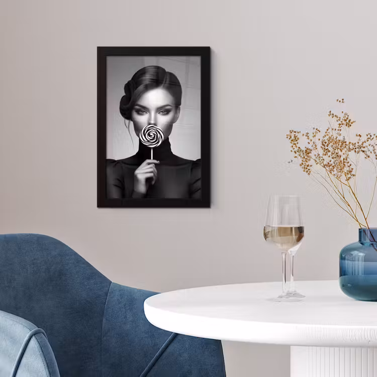 Vrouw - Lolly - Zwart fotolijst zwart zonder passe partout klein -sfeer4