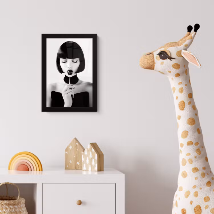 Vrouw - Lolly - Zwart - Wit fotolijst zwart zonder passe partout klein -usfeer4_kinderkamer