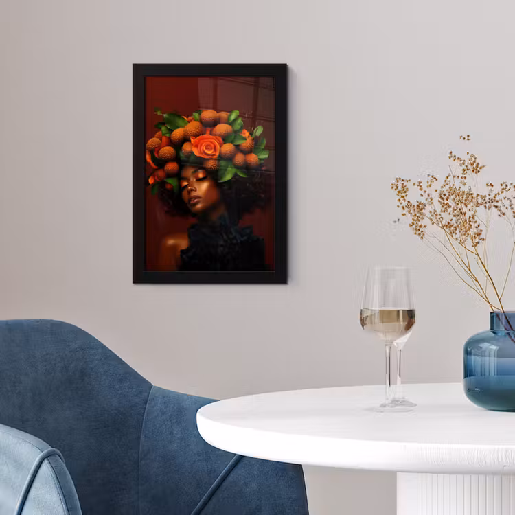 Vrouw - lychee - exotisch fotolijst zwart zonder passe partout klein -sfeer4