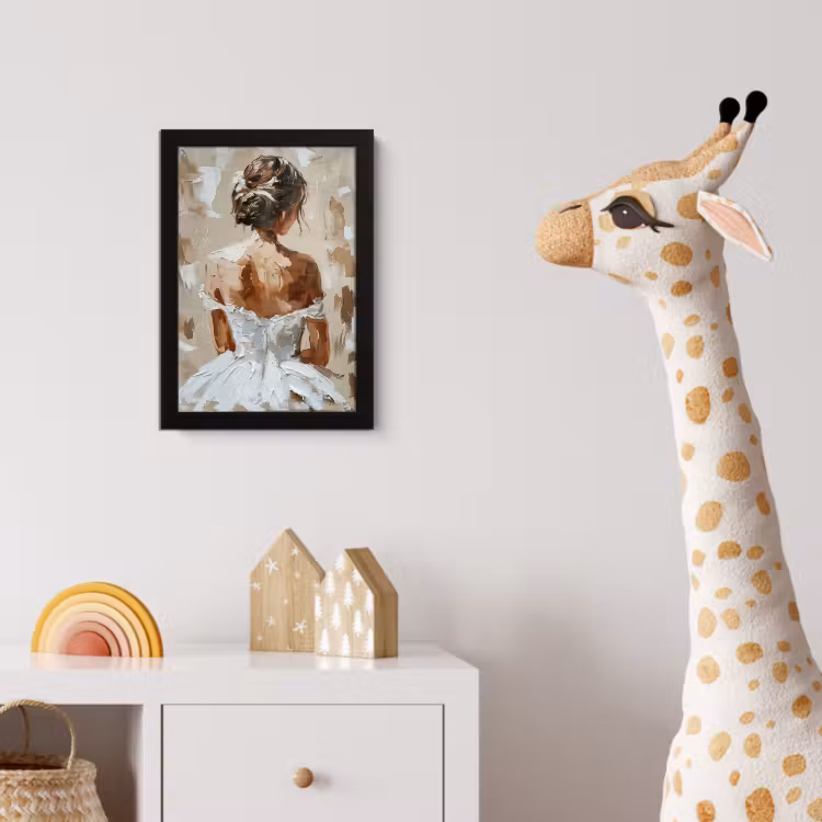 Vrouw - Verf - Abstract - Beige - Modern fotolijst zwart zonder passe partout klein -usfeer4_kinderkamer