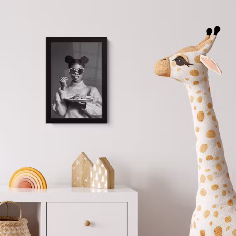 Vrouw - Pasta - Zonnebril fotolijst zwart zonder passe partout klein -usfeer4_kinderkamer