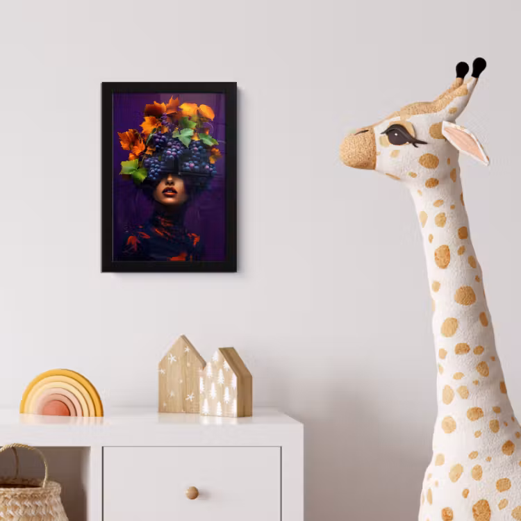 Vrouw - Paars - Druiven fotolijst zwart zonder passe partout klein -usfeer4_kinderkamer