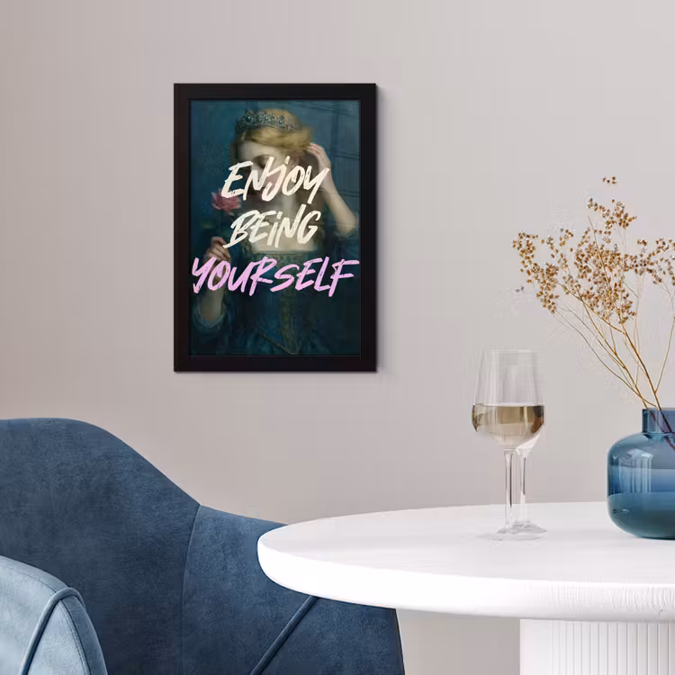 Vrouw - Roos - Quote fotolijst zwart zonder passe partout klein -sfeer4