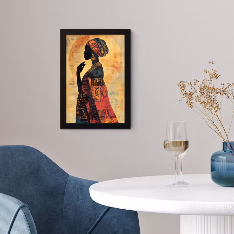 Vrouw - Silhouet - Patronen - Sierlijk fotolijst zwart zonder passe partout klein -sfeer4