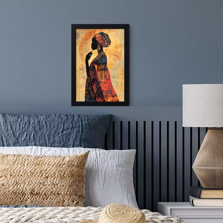 Vrouw - Silhouet - Patronen - Sierlijk fotolijst zwart zonder passe partout klein -sfeer3