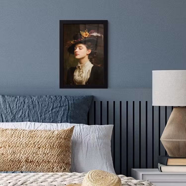 Vrouw - Victoriaans - Portret fotolijst zwart zonder passe partout klein -sfeer3