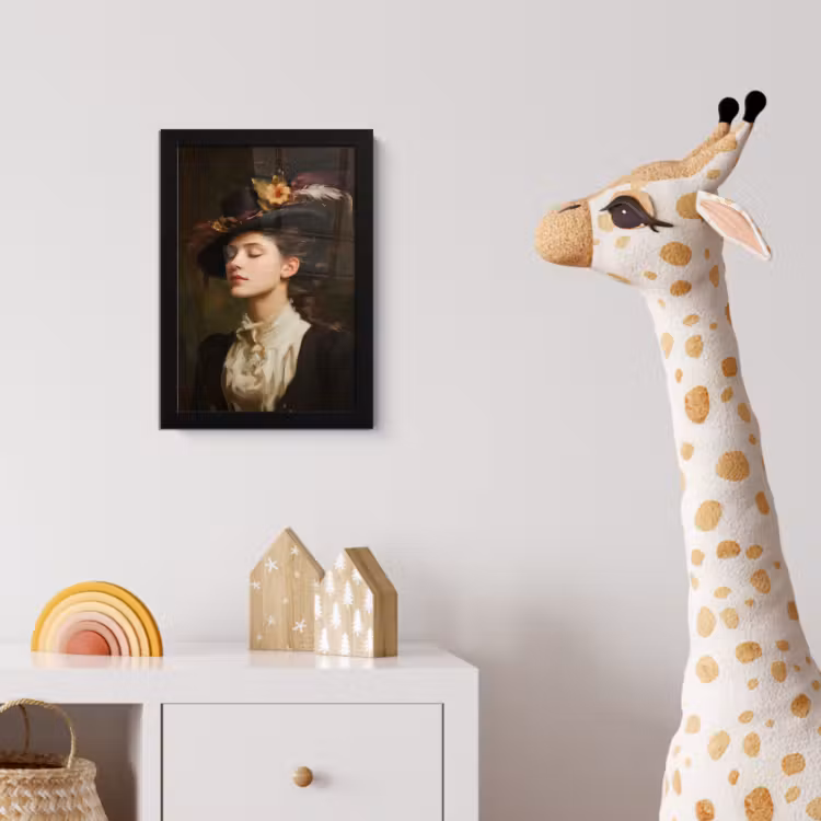 Vrouw - Victoriaans - Portret fotolijst zwart zonder passe partout klein -usfeer4_kinderkamer