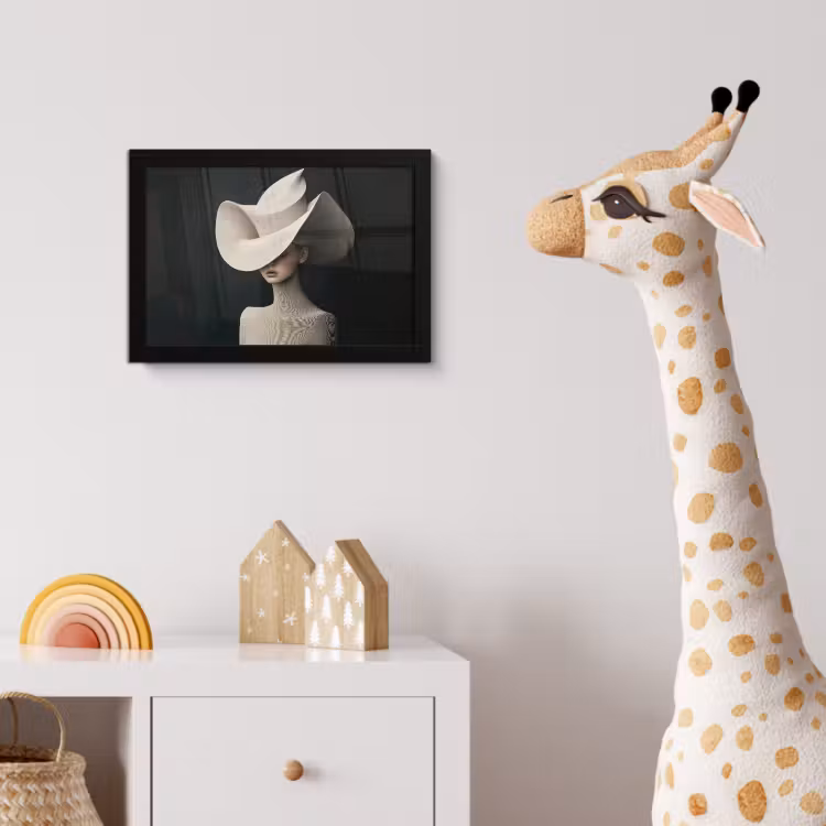 Vrouw - Golvende - Hoed fotolijst zwart zonder passe partout klein -usfeer4_kinderkamer