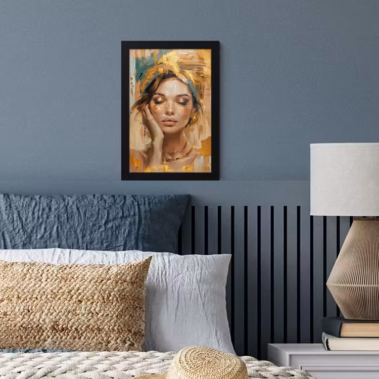 Vrouwen - Portret - Luxe - Goud fotolijst zwart zonder passe partout klein -sfeer3