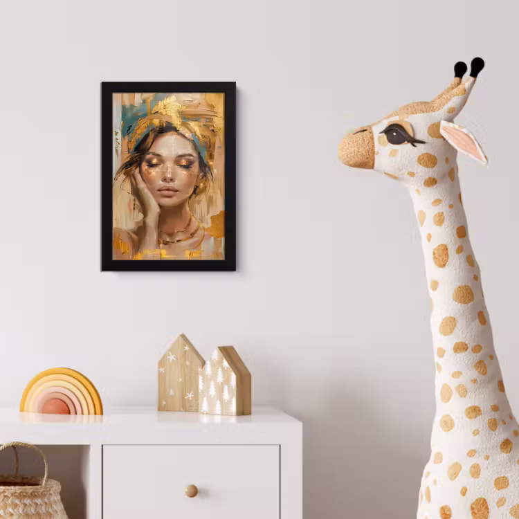 Vrouwen - Portret - Luxe - Goud fotolijst zwart zonder passe partout klein -usfeer4_kinderkamer