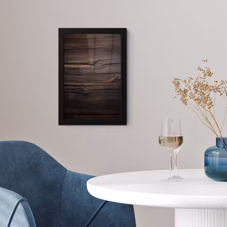 Hout - Grillige nerven fotolijst zwart zonder passe partout klein -sfeer4