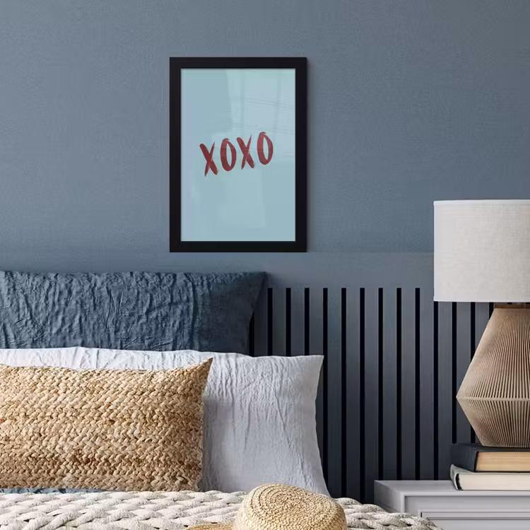 XOXO - Blauw - Rood fotolijst zwart zonder passe partout klein -sfeer3