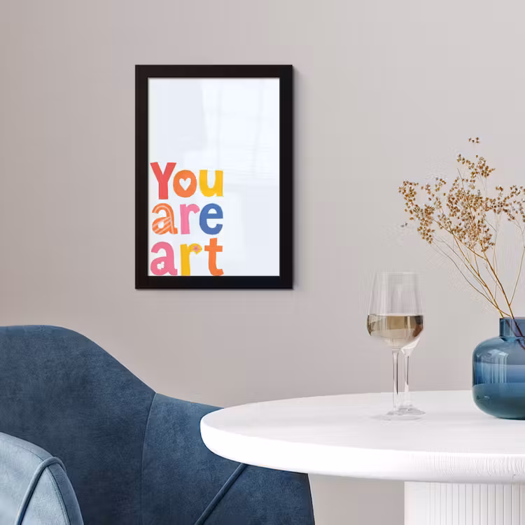 You are art - Kleurrijk - Grafisch fotolijst zwart zonder passe partout klein -sfeer4