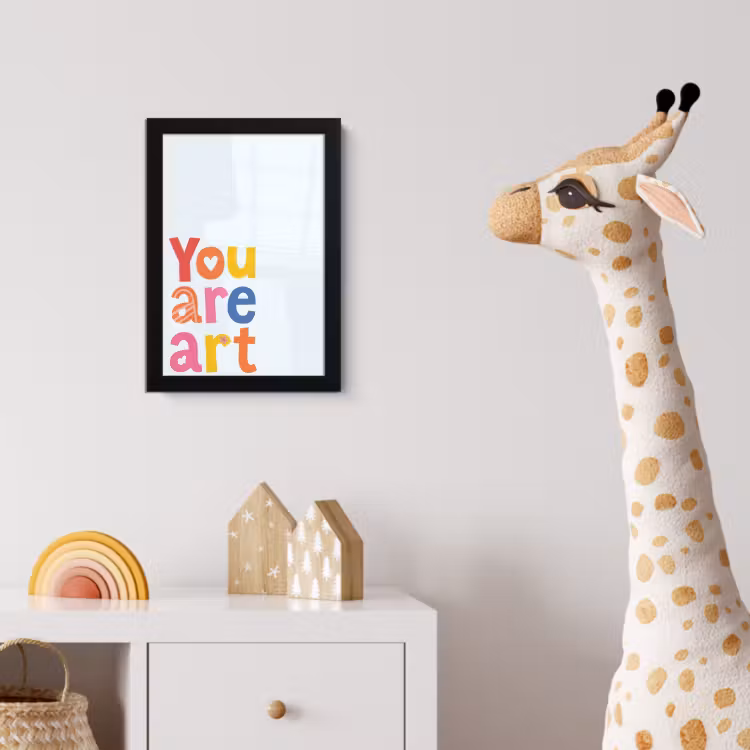 You are art - Kleurrijk - Grafisch fotolijst zwart zonder passe partout klein -usfeer4_kinderkamer