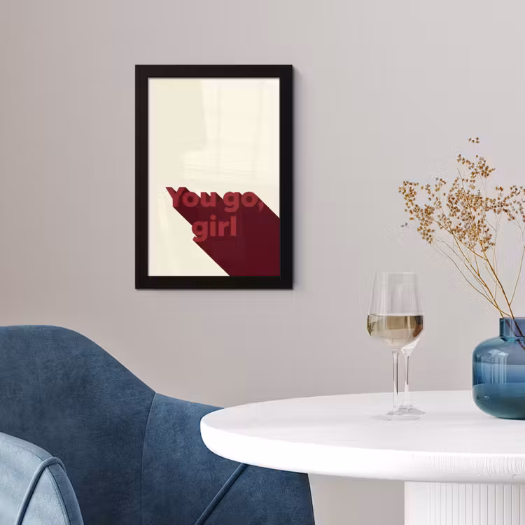 you go girl - 3D - Rood fotolijst zwart zonder passe partout klein -sfeer4