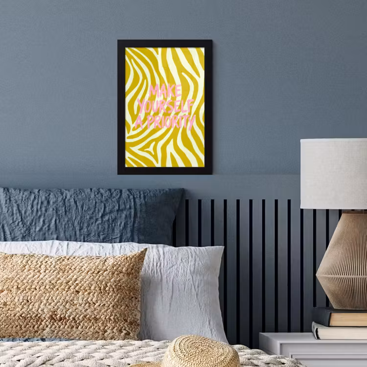 Zebraprint - Priority - Roze fotolijst zwart zonder passe partout klein -sfeer3