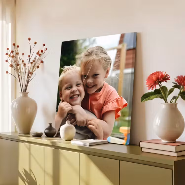 photo on canvas two kids