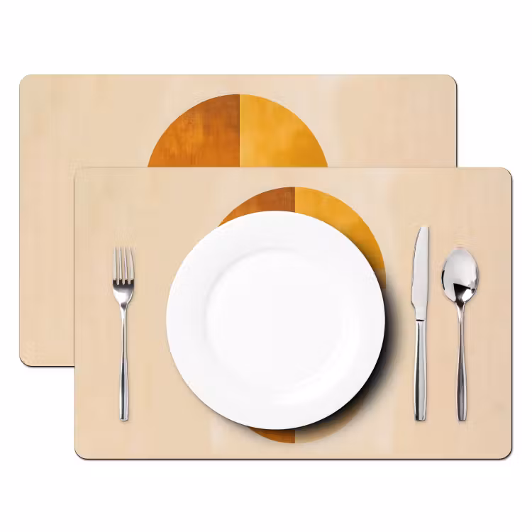 Cirkels - Geel - Minimalistisch Placemat vinyl groot -zzsfeer2_Kitchenyeah-website