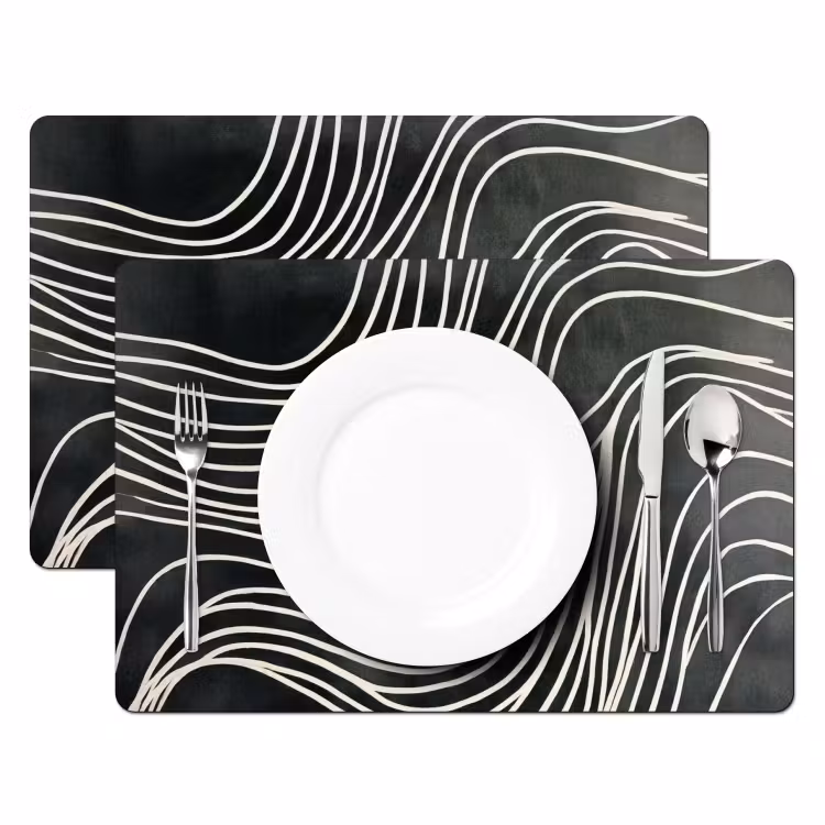 Lijnen - Patroon - Abstract - Wit Placemat vinyl groot -zzsfeer2_Kitchenyeah-website