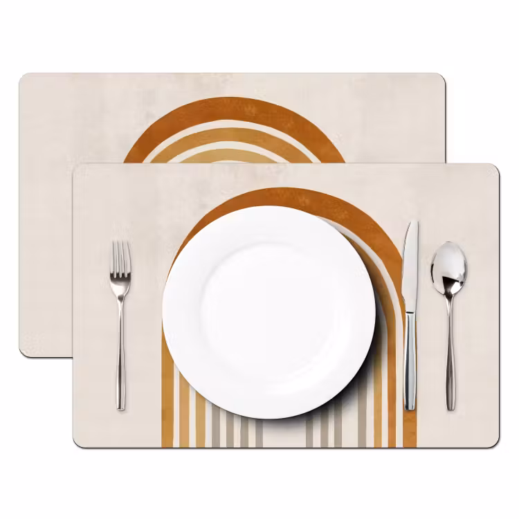 Minimalistisch - Boog - Lijnen - Beige Placemat vinyl groot -zzsfeer2_Kitchenyeah-website