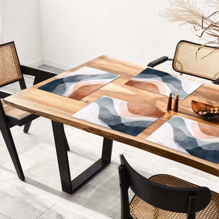 Abstract - Golven - Blauw Placemat vinyl groot -zzsfeer4_Kitchenyeah-website